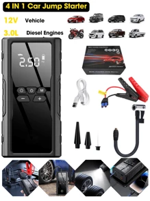 Portable 39800 MAh Fast Charge 12V Jump Starter Smart Car Battery & Power Bank, Car Starter Accessories With Emergency Multimode Flash Light For (5.0L Gas /3-Liter Fuel Vehicle) And Trucks 5.0L Gasoline, Compact Easy-To-Use Battery Booster For Men Women.