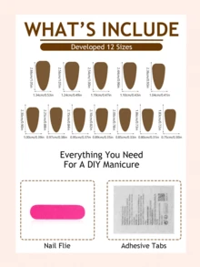 24pcs Tie Dye Gradient Nail Stickers, Medium Almond Shape, 3D Heart And Golden Starry Design, Rhinestone Embellished, Full Coverage Classic Style, Suitable For Women And Girls Daily Wear - Multicolor - View 6