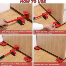 Juego de 5 Herramientas Elevadoras de Muebles,Base para Mover Muebles Pesados,Mueve Muebles con 4 Ruedaspara Sofás, Gabinete, Refrigeradores,Ruedas para Muebles Pesados de Hasta 150 kg (330 LB) - Rojo - Ver 6