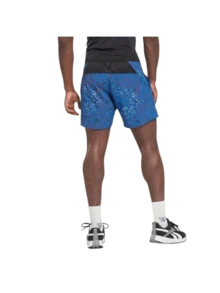 REEBOK TS STRENGTH AOP Shorts - Blue - View 3