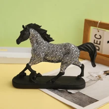 1 Stück luxuriöse minimalistische Harzfigur eines galoppierenden Pferdes, Desktop Dekor Skulptur für Wohnzimmer, Schlafzimmer, Büro, Schrank, Wohndekoration
