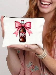 1/2/3/4/5 pièces, Sac de toilette humoristique en canevas - Léger, pliable, trousse de maquillage avec fermeture éclair Facile à nettoyer, étui à maquillage polyvalent pour les voyages et les cadeaux de vacances. Fournitures scolaires, essentiels de voyage, sacs à maquillage, sacs à cosmétiques, organiseur de maquillage, imprimé léopard, chien saucisse, cadeaux pour femmes