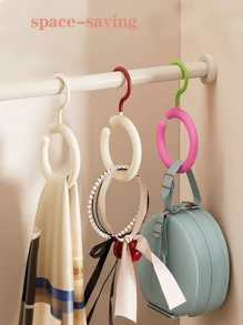 1pc Scarf Holder Home Bedroom Multifunctional Rotatable Hooks Clothing Store Dopamine Round Silk Scarf Tie Display Stand