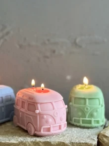 1 件巴士硅胶模具迷你三维巴士车香薰石膏蜡烛硅胶模具 - 独特的汽车模型，适合工匠、香薰蜡烛、铸造、母亲节礼物、儿童节礼物。 - 白色 - 查看 6