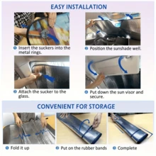 1 件羊驼风格遮阳板，带 4 个免费吸盘，可折叠遮阳板，汽车挡风玻璃遮阳板，阻挡紫外线，前挡风玻璃遮阳板，房车 SUV 遮阳板，汽车配件，保持凉爽