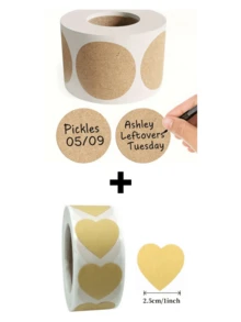 500 Pcs/Roll, Kraft Paper Label Stickers,Used For Gift Sealing Decoration, Item Classification Name Stickers (Multiple Styles To Choose From) - Multicolor - View 20