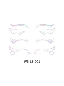 1 pièce Nouveau sticker de maquillage pour les yeux 3D holographique au laser, tatouage temporaire réaliste pour les yeux, look de maquillage décontracté, style européen et américain