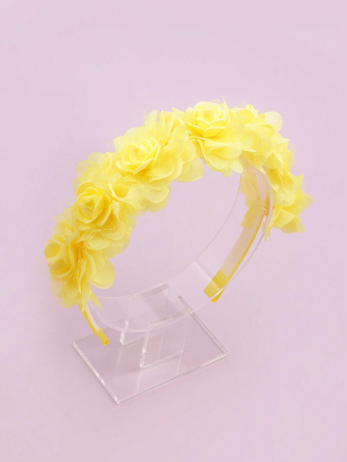 1pc Elegant Yellow 3D Flower Headband - Yellow - View 1