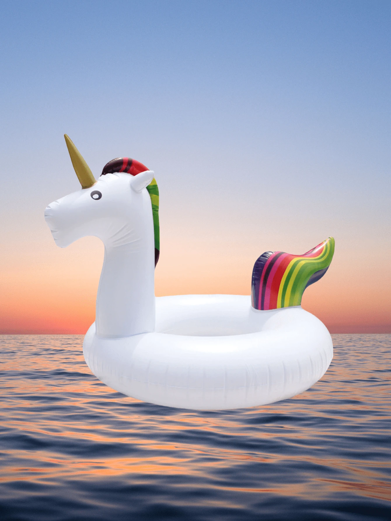 1pc Extra Large Unicorn Inflatable Swimming Ring, Unique 120cm Thicker Buoyant Life Preserver Ring - Multicolor - View 1