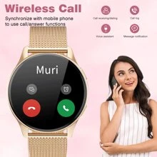 NOUVEAU 2025 Montre connectée ronde tactile de 1,3 pouces unisexe, prend en charge les appels, le suivi des pas, plusieurs modes sport, alertes de notification, compatible avec les téléphones Android/iOS