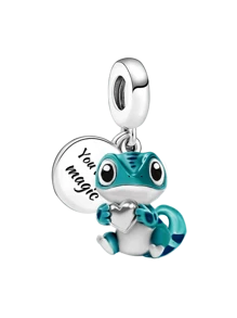 1Pc 925 Sterling Silver Fashionable Love Color Changing Lizard Pendant Fit For Women Bracelets Bangles DIY Jewelry Making And Daily Outfit Matching Jewelry Decoration For Girls