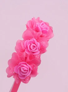 1 Peça Tiara 3D de Flor Fucsia Elegante e da Moda
