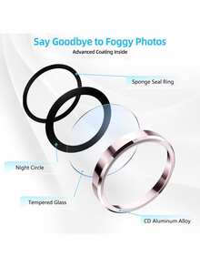 Yezodawee 相机镜头保护膜兼容手机 16 Pro Max 超坚韧高清单独镜头保护膜、防刮擦、超薄钢化玻璃防刮擦镜头盖 9H 钢化玻璃金属相机屏幕保护膜防震相机盖环、手机 17 Pro Max 17 Pro 17 Air 17、15 Pro Max、14 Plus、13、12、11、15 Pro、15 Plus、14 Pro - 完美贴合、防刮擦外壳友好 - 3 件粉色