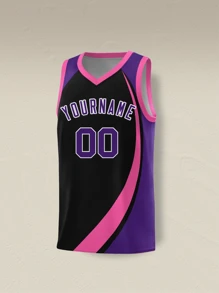 Camisetas de baloncesto personalizadas en negro y púrpura, con nombres de equipo y números personalizados, camisetas deportivas con estampado de transferencia de calor de colores brillantes, sudaderas deportivas para entrenamiento y fiestas