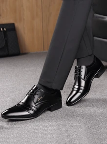 Scarpe casual da uomo in taglie comode, scarpe eleganti da uomo per ufficio e lavoro, scarpe da uomo alla moda con lacci, adatte per uso quotidiano, ufficio e tempo libero