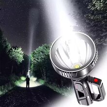 2025 Upgraded LED Flashlight, Ultra-Long Beam Distance, White Spotlight, High Power, High Lumens, USB Rechargeable Camping Spotlight, Outdoor & Home Emergency Light, Fishing Light - Black - View 4