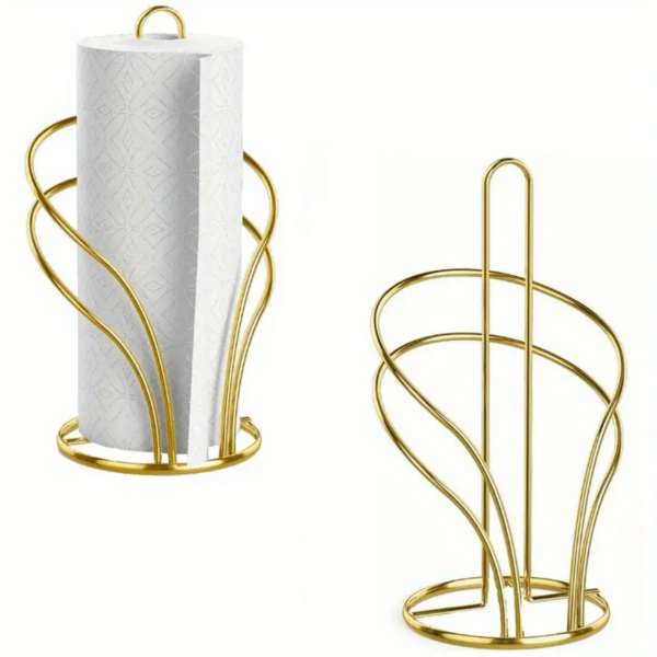 1pc Countertop Tissue Paper Holder, Freestanding Paper Towel Rack With Weighted Base For Kitchen And Bathroom, Multipurpose Roll Paper Dispenser For Kitchen, Office, Dorm, Bedroom, Bathroom And Living Room, Kitchen Storage Rack, Home Essentials!, Home Decor, Party & Christmas Storage