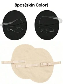 Almohadillas ultrarresistentes antitraspirantes para axilas para hombres y mujeres - 10/8/6/4/2/1 pieza de protectores de axilas invisibles, con adhesivo extra y transpirables para hiyab/tobe - Protección contra el sudor durante 24 horas en calor, gimnasio, viaje (lavable)