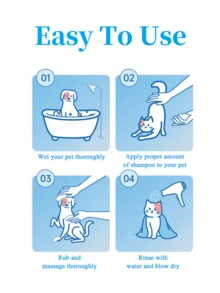 100毫升宠物香波，用于清洁头部并消除全身异味。猫狗通用香波