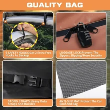 595L Huge Car Rooftop Rack Cargo Carrier Luggage Bag Storage Box With Waterproof Mat - 黑色 - 查看 5