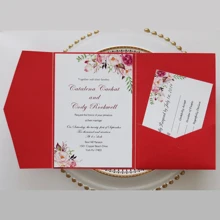 10 piezas Tarjetas de invitación perlada, tarjeta de felicitación con tercer doblez, sobres para RSVP, invitaciones de boda, tarjetas de papel dorado, para decoraciones y suministros de fiesta de boda, 15º cumpleaños, bautizo, despedida de soltera (rosa, dorado, burdeos, beige, blanco, azul marino)