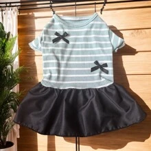 Pet Clothes Striped Simple Breathable Summer Dog Dress For Small Pets
