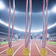 5 piezas/1 pieza Medallas con colgante chapado en oro, medallas de premio para eventos deportivos, recuerdos de fiesta