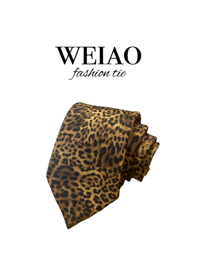 1pc Leopard Print Tie, Punk Street Style Y2K Subculture Fashion Accessories For Business Party And Wedding Accessories Men Necktie