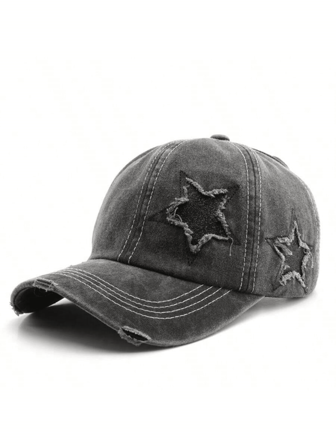 1pc Men's Fashionable Outdoor Casual Versatile Autumn/Winter Student Star Embroidery Baseball Cap