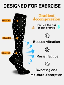 6 Pairs Unisex Compression Sports Socks - Lightweight Knee-High Breathable Design For Running, Cycling, Hiking, Soccer & Travel - Low Pressure Support