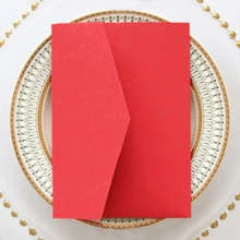 10 piezas Tarjetas de invitación perlada, tarjeta de felicitación con tercer doblez, sobres para RSVP, invitaciones de boda, tarjetas de papel dorado, para decoraciones y suministros de fiesta de boda, 15º cumpleaños, bautizo, despedida de soltera (rosa, dorado, burdeos, beige, blanco, azul marino)