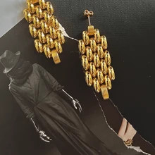 1pc Versatile Earrings, 18k Gold Stainless Steel Elegant Fashion Geometric Shape Hypoallergenic Earrings For Women