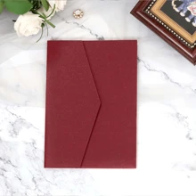 10 piezas Tarjetas de invitación perlada, tarjeta de felicitación con tercer doblez, sobres para RSVP, invitaciones de boda, tarjetas de papel dorado, para decoraciones y suministros de fiesta de boda, 15º cumpleaños, bautizo, despedida de soltera (rosa, dorado, burdeos, beige, blanco, azul marino)