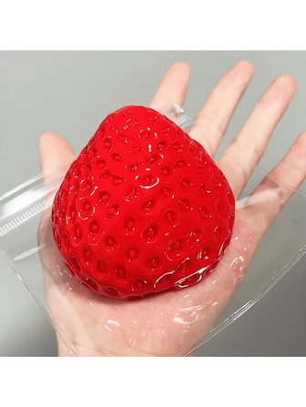 Hoogwaardige glanzende reuzenaardbeiensquishie, siliconenachtige textuur, knijp-stress-speelgoed