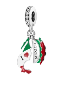 1 PIEZA Colgante de bola con charms del Estatua de la Libertad en Navidad, México, Puerta de la Victoria y Alpaca peruana, adecuado para pulseras y joyería de mujer DIY - Plateado - Ver 15