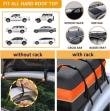 595L Huge Car Rooftop Rack Cargo Carrier Luggage Bag Storage Box With Waterproof Mat - 黑色 - 查看 8