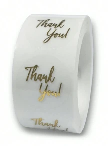 500Pcs/Roll Round Transparent Gold Thank You Stickers Cute Sealing Label Sticker For Envelope Gift Decor Stationery Stickers, Back To School Valentine's Day Mother's Day Graduation