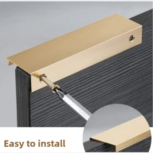 1pc Modern Simple Aluminum Alloy Hidden Furniture Cabinet Door Handle Side Installation Without Drilling Installation Wardrobe Cabinet Drawer Handle Furniture Hardware