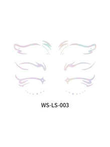 1 pièce Nouveau sticker de maquillage pour les yeux 3D holographique au laser, tatouage temporaire réaliste pour les yeux, look de maquillage décontracté, style européen et américain