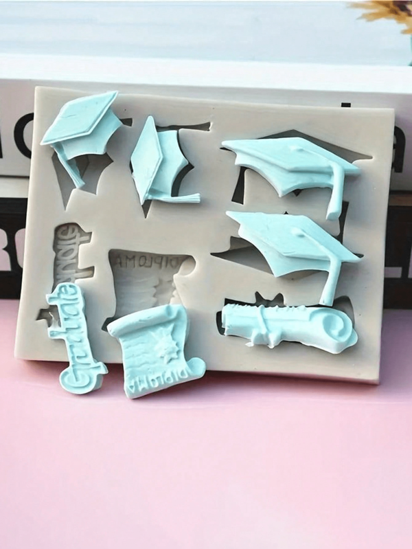 Graduation Season Doctoral Cap Multiple Sets Silicone Molds Chocolate Cookies Fondant Cakes Gypsum Epoxy Resin Decoration Molds