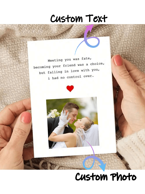 [Customized] Personalized Photo Greeting Cards And Postcards, Picture + Text Customized Love, Graduation, Anniversary, Birthday, Wedding Cards, New Year Cards For Classmates And Friends, Invitation Cards, Customized Couple Photos, Graduation Photos, Message Cards, Confession Cards, Multi-Functional Card Decorations, Modernized Custom Enterprise Logos, Unique Gifts For Women/Men, Ideal Gifts For Family, Friends, Students, Pet Card Frames, Graduation, Wedding, School,Back To School,School Supplies