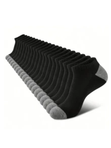 5/10/20/30 Pairs Men's Shock-Absorbing Ankle Socks, No Show Socks, Low-Cut Comfortable Casual Socks For Sports, Leisure, Commuting, Breathable Summer Wear - Multicolor - View 21