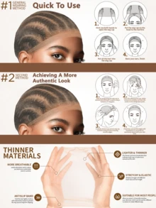 Women's Transparent Clear Wig Caps, 200/100/50/20/10/5/2pcs Elastic Nylon Wig Caps, Invisible Ultra-Thin Elastic Stockings, Suitable For Lace Front Wigs - Multicolor - View 4