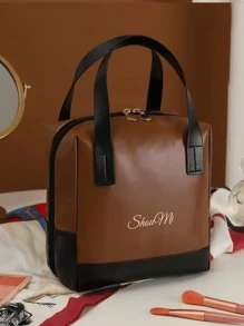 1 pieza Bolsa de cosméticos multiusos, bolsa de maquillaje de viaje de verano, bolso de mano de viajes conveniente, neceser de baño, gran capacidad impermeable, soporte para brochas de Maquillaje, grande capacidad para maquillaje, cosméticos, brocha de belleza, polvo, lápiz labial, adecuado para playa, escuela, baño y festivales, regalo del Día de San Valentín, Navidad, Día del Padre, excelente para madres, familias, amigos, esencial de Verano