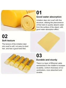 Highly Absorbent, Scratch-Resistant & Reusable Car Drying Towel - Quick Dry Microfiber Suede Cloth For Car Detailing, Glass & Paint Cleaning, High Absorbency & Gentle Surface Protection - Multicolor - View 9