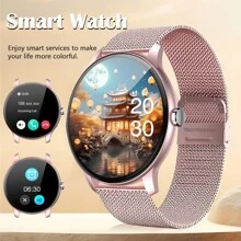 NOUVEAU 2025 Montre connectée ronde tactile de 1,3 pouces unisexe, prend en charge les appels, le suivi des pas, plusieurs modes sport, alertes de notification, compatible avec les téléphones Android/iOS