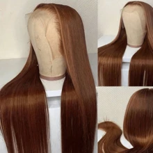 36 Inch Chocolate Brown Glueless Straight Wig, 13x4, 13x6, 4x4, 5x5 High Definition Lace Front Wig, Easy To Wear, 200% Density, High Definition Lace Front Wig, Suitable For Women, 28, 30, 32 Inch Mixed Hair - Brown - View 7