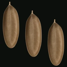 金箔菠萝羽毛造型木质托盘 - 多功能装饰托盘，适合家居和派对装饰，男女皆宜的圣诞礼物