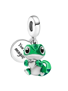 1Pc 925 Sterling Silver Fashionable Love Color Changing Lizard Pendant Fit For Women Bracelets Bangles DIY Jewelry Making And Daily Outfit Matching Jewelry Decoration For Girls