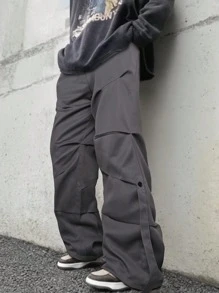 Yemwry Men's Solid Color Pocket Casual Pants, Everyday Wear